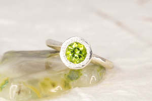 Lota Ring - Sterling Silver with Peridot