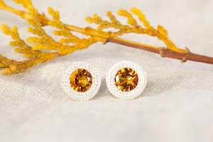 Pelagus Studs - Sterling Silver with Citrine