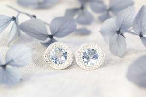 December: Pelagus Studs - Sterling Silver with Topaz