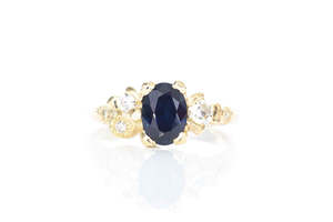 Cumulus Ring - 18ct Yellow Gold with Blue Sapphire and Diamonds