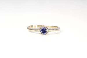 Engagement Rings: Droplet Ring - 14ct White Gold with Ceylon Sapphire