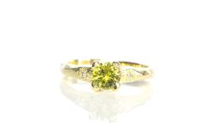 Engagement Rings: Mira Ring - 9ct Yellow Gold with 0.87ct Yellow-Green Sapphire
