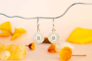 Sun Hoop Earrings - Sterling Silver