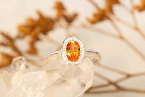 Nyx Ring - Sterling Silver with Orange Garnet