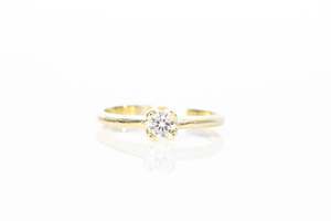 Droplet Ring - 14ct Yellow Gold with Lab Diamond