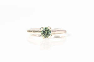 Engagement Rings: Thetis Ring - 9ct White Gold with Mint Green Sapphire