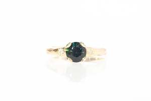 Engagement Rings: Mira Ring - 9ct Yellow Gold with 1.08ct Deep-Green Sapphire