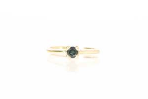 Droplet Ring - 14ct Yellow Gold with Teal Sapphire