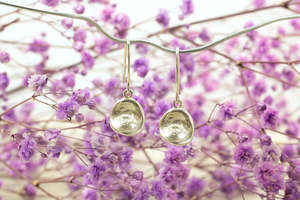 Earrings: Water Drop Earrings - Plain - Sterling Silver
