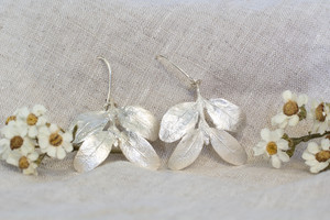 Earrings: Lyris Leaf Earrings - Sterling Silver