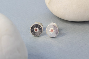Vega Studs with Pink Sapphires - Sterling Silver