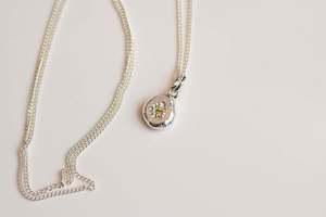 Vega Pendant with Yellow Sapphire - Sterling Silver