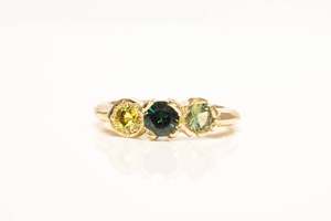 Hecate Ring - 9ct Yellow Gold with Green Sapphires
