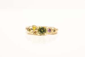Engagement Rings: Stratus Ring - 9ct Yellow Gold with Green, Pink & Yellow Sapphires