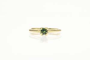 Droplet Ring - 14ct Yellow Gold with Mid-Green Sapphire