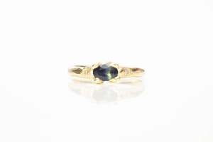 Argus Ring - 9ct Yellow Gold with Blue-Teal Sapphire