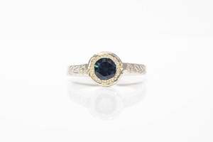 Grove Ring - 9ct White Gold with Teal Sapphire