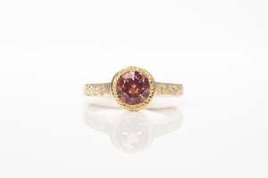 Grove Ring - 9ct Yellow Gold with Pink Garnet