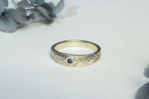 Aegis Ring - 9ct White Gold with Blue Sapphire