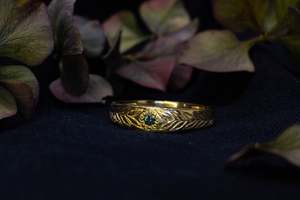 Aegis Ring - 9ct Yellow Gold with Green Sapphire