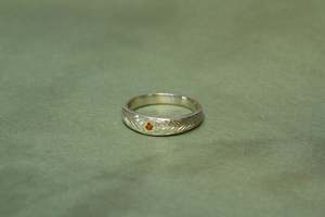 Aegis Ring - Sterling Silver with Orange Sapphire