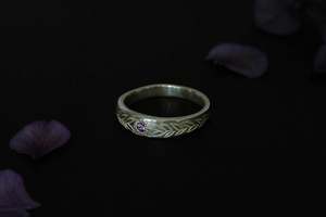 Aegis Ring - Sterling Silver with Purple Sapphire