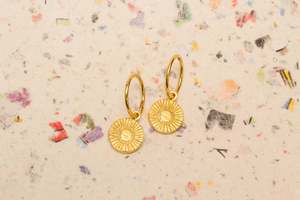 Sun Hoop Earrings - Gold Plated