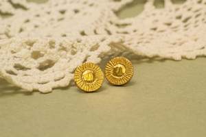 Sun Stud Earrings - Gold Plated