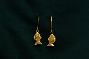 Fish Drop Earrings - Gold Plated