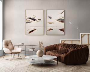 Paintings: 'Beauty lies in the unknown' and 'Out of the mess came beauty' - a pair of large original acrylic paintings