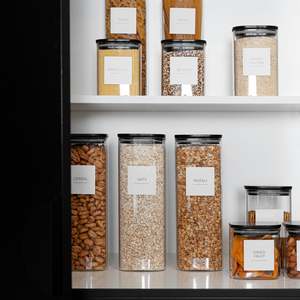 Glass Jars: Square Bamboo Glass Jar 1350ml