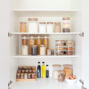 Round Bamboo Glass Jar Pantry Pack