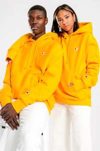 Womens: Champion Unisex Reverse Weave C Logo Hoodie in Gold