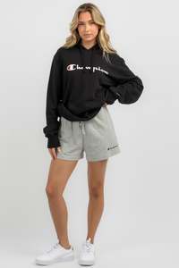 Champion Womens Script Hi-Waist Short in Grey