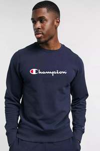 Mens: Champion Unisex Script Crew in Navy