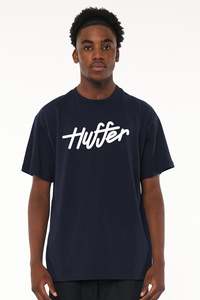 Mens: Huffer Mens Sup Tee/Cream in Navy