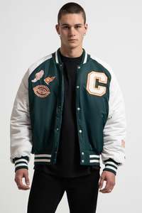 Champion Unisex Clubhouse Varsity Jacket in Midfield Green