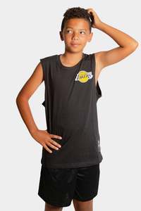 Outerstuff Los Angeles Lakers Flip/Flip Muscle Tee - Youth