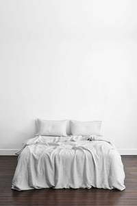 Home: Linen Duvet Cover Set Stripe