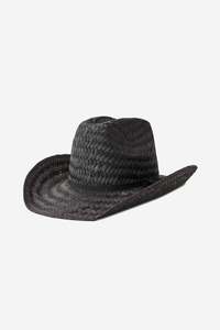 Accessories Women: Brixton Unisex Houston Straw Cowboy Hat in Black