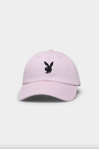 Accessories Women: Playboy Curved Peak Soft Cap - Pink