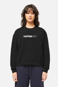 Huffer Slouch Crew/Team in Black