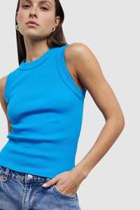 Tees Tops Womens: Neuw Jonesy Singlet in Performance Blue
