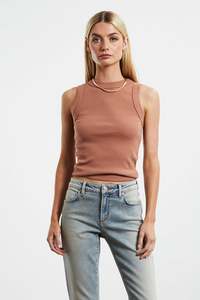Neuw Jonesy Singlet in Terracotta
