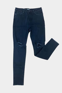 The People Vs Womens Skinny Rip Knee Jeans Sample - Black