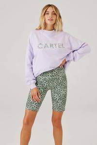 Leggings Pants: Cartel & Willow Sofia Bike Short - Sage Leopard