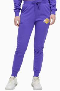 Leggings Pants: Majestic Women's Vintage Logo Tracks in Purple - SAMPLE