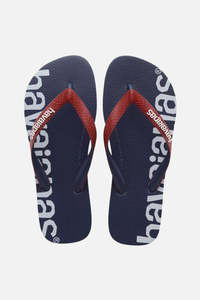 Footwear Womens: Havaianas Unisex Top Mix Logo Mania Flip Flops