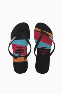 Havaianas Womens Slim Stripes Flip Flops