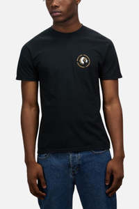 Tees: Brixton Rival Stamp S/S Standard Tee in Black Garment Dye